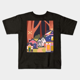 Little town in the forest Kids T-Shirt